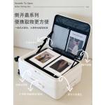 Extra-large capacity side-opening suitcase, quiet and expandable 20-inch carry-on flip-top trolley case for women, PC travel suitcase