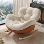 Simple and modern rocking chair for balcony, living room, leisure recliner, bedroom, home use, nap beanbag chair, can be reclined or sat.