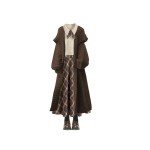 A gorgeous autumn French-style dress; a complete Chanel-inspired sweater and dress outfit for late autumn and winter.